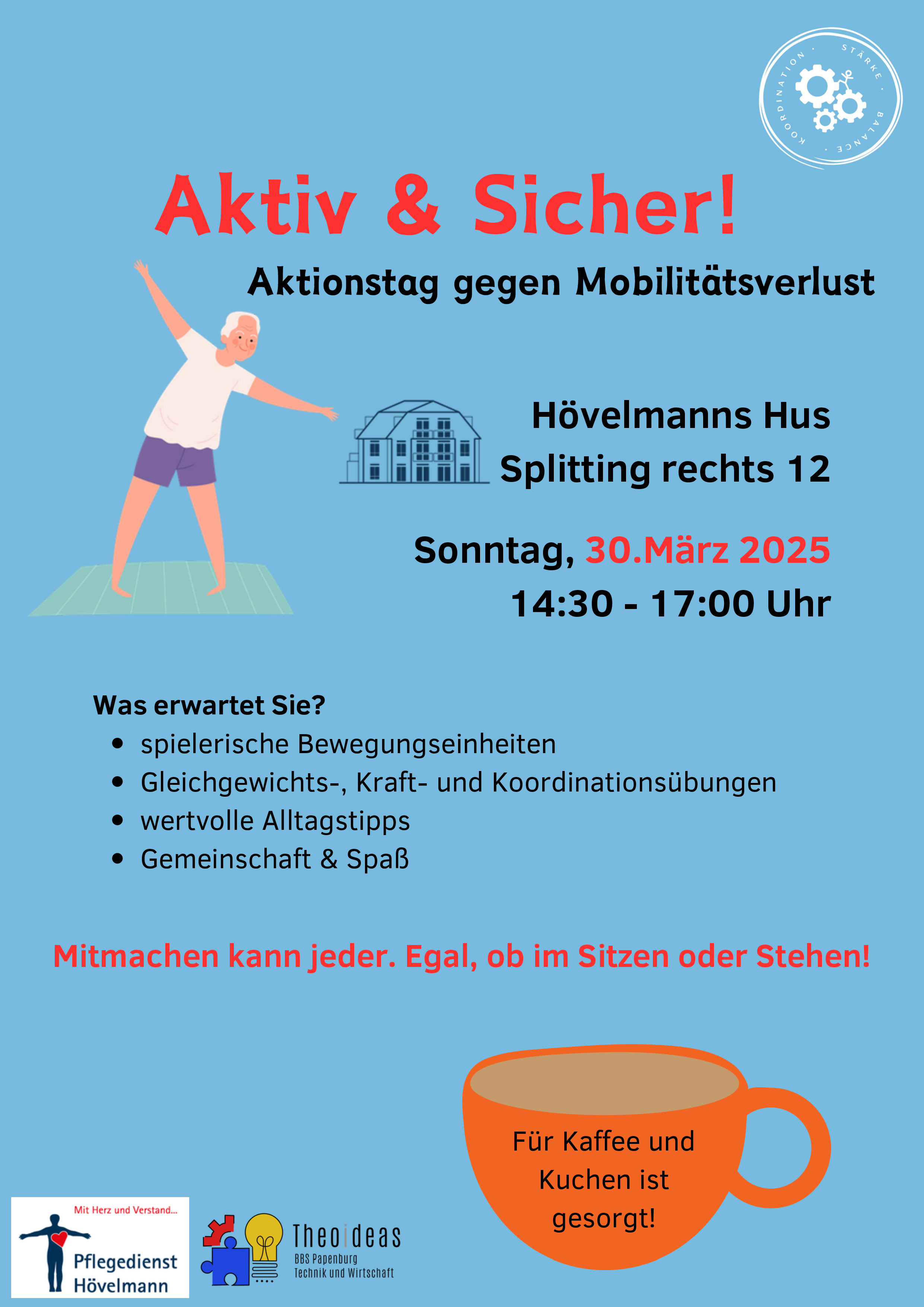 Poster zum Aktionstag gegen Mobilitätsverlust "Aktiv & Sicher!"